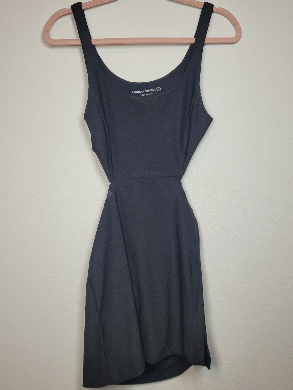 Outdoor Voices M Black Exercise Dress Cutout Back Built In Shorts Tenniscore